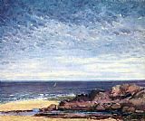 Gustave Courbet Famous Paintings - Sea coast in Normandy